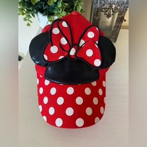 Minnie Mouse Disney Girls youth Ball Cap w/ Black Ears Polka-Dot bow